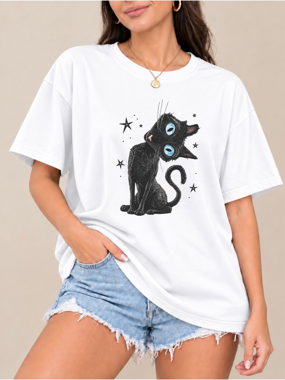 Halloween Black Cat Witch Unisex T-shirt